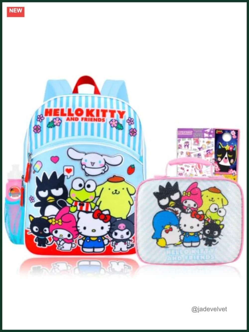 Sanrio Hello Kitty Backpack Lunch Box Set School Supplies Gift Bundle